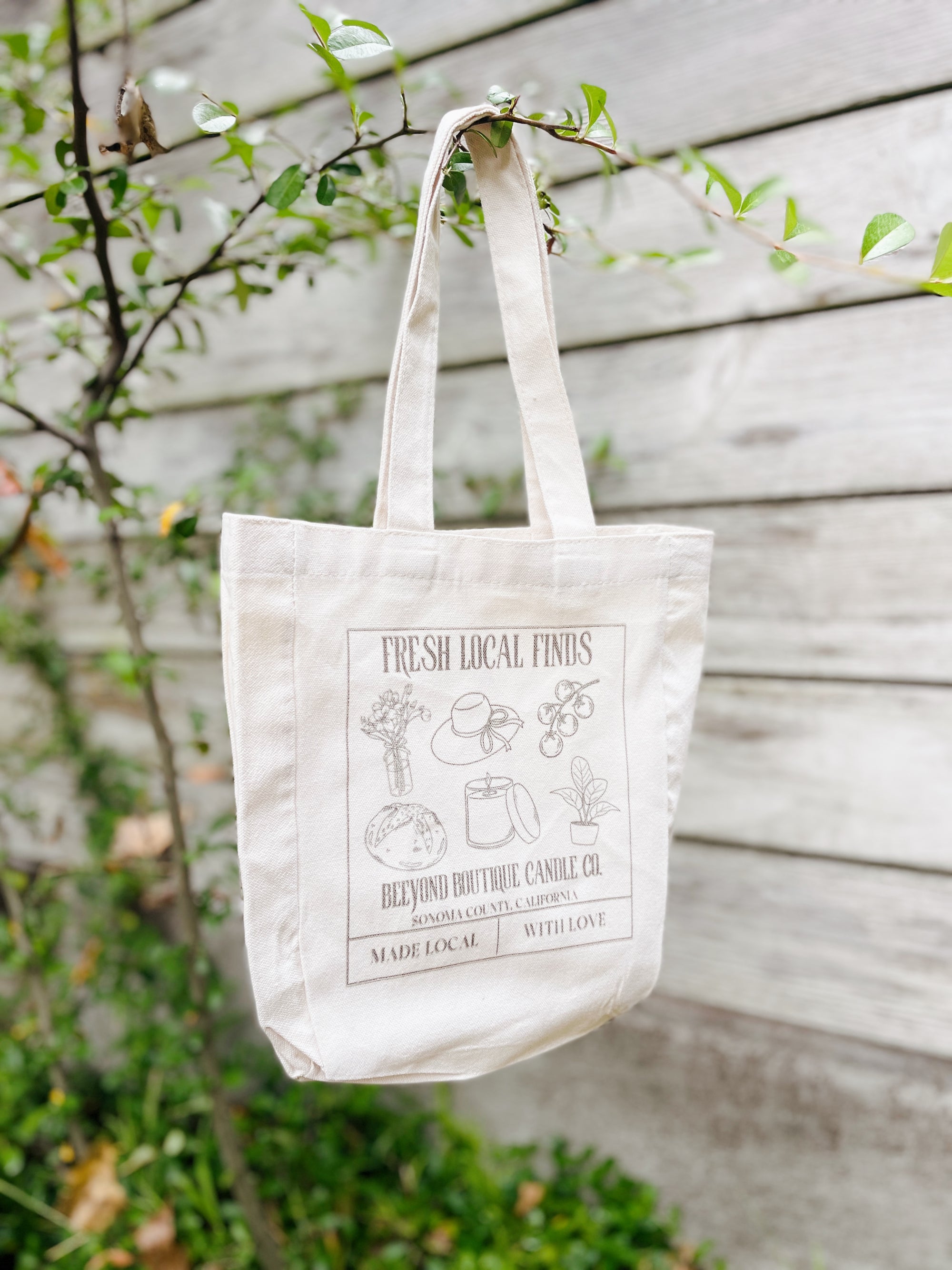 "Fresh Local Finds" Mini Market Tote Bag