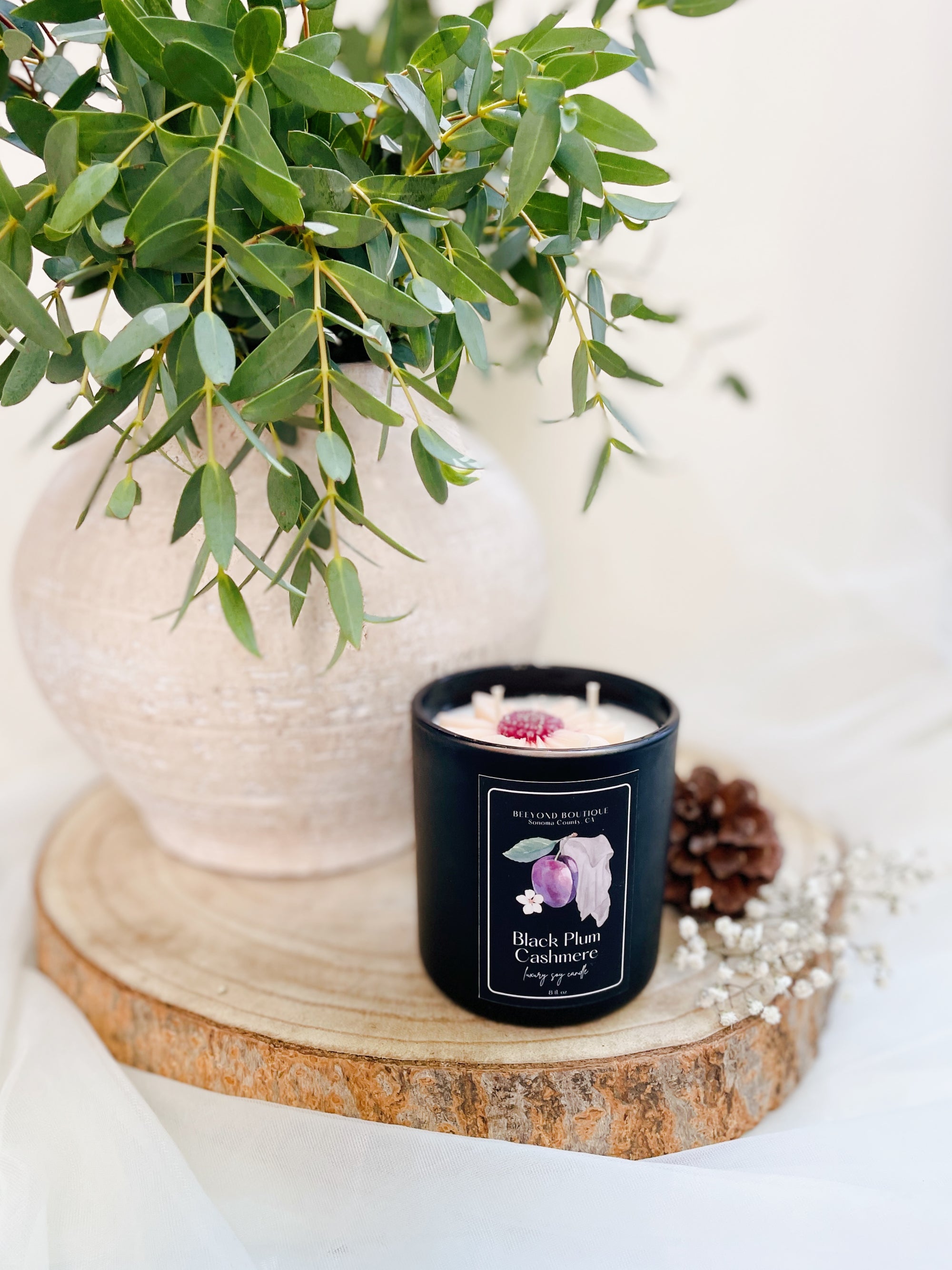 Black Plum Cashmere Scented Fall Soy Candle