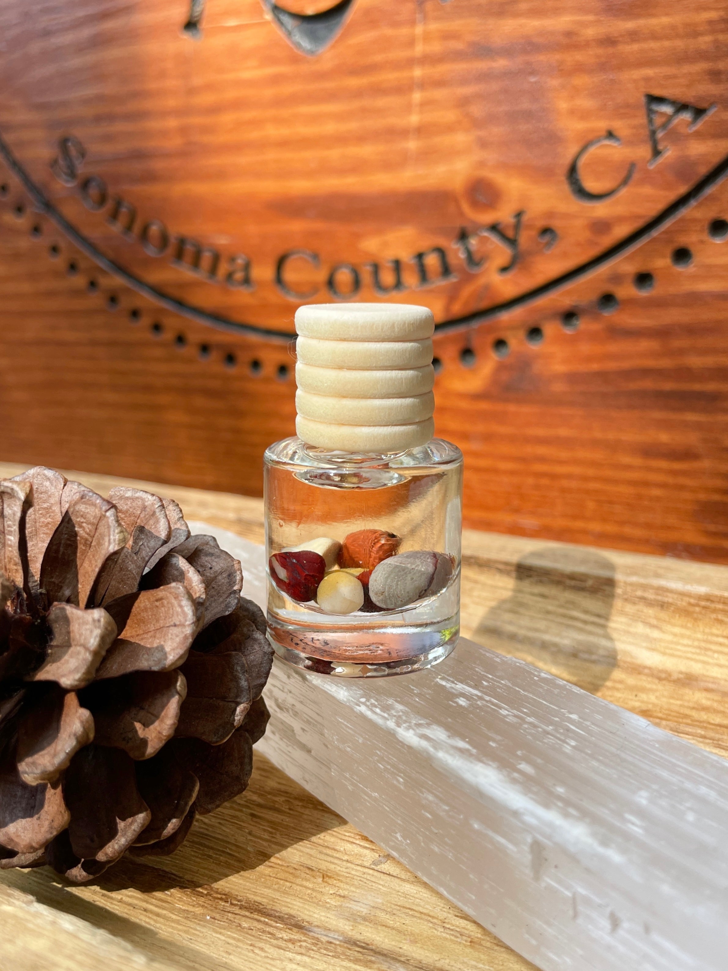 Honey Scented Tiger's Eye Crystal Infused Natural Car Freshener