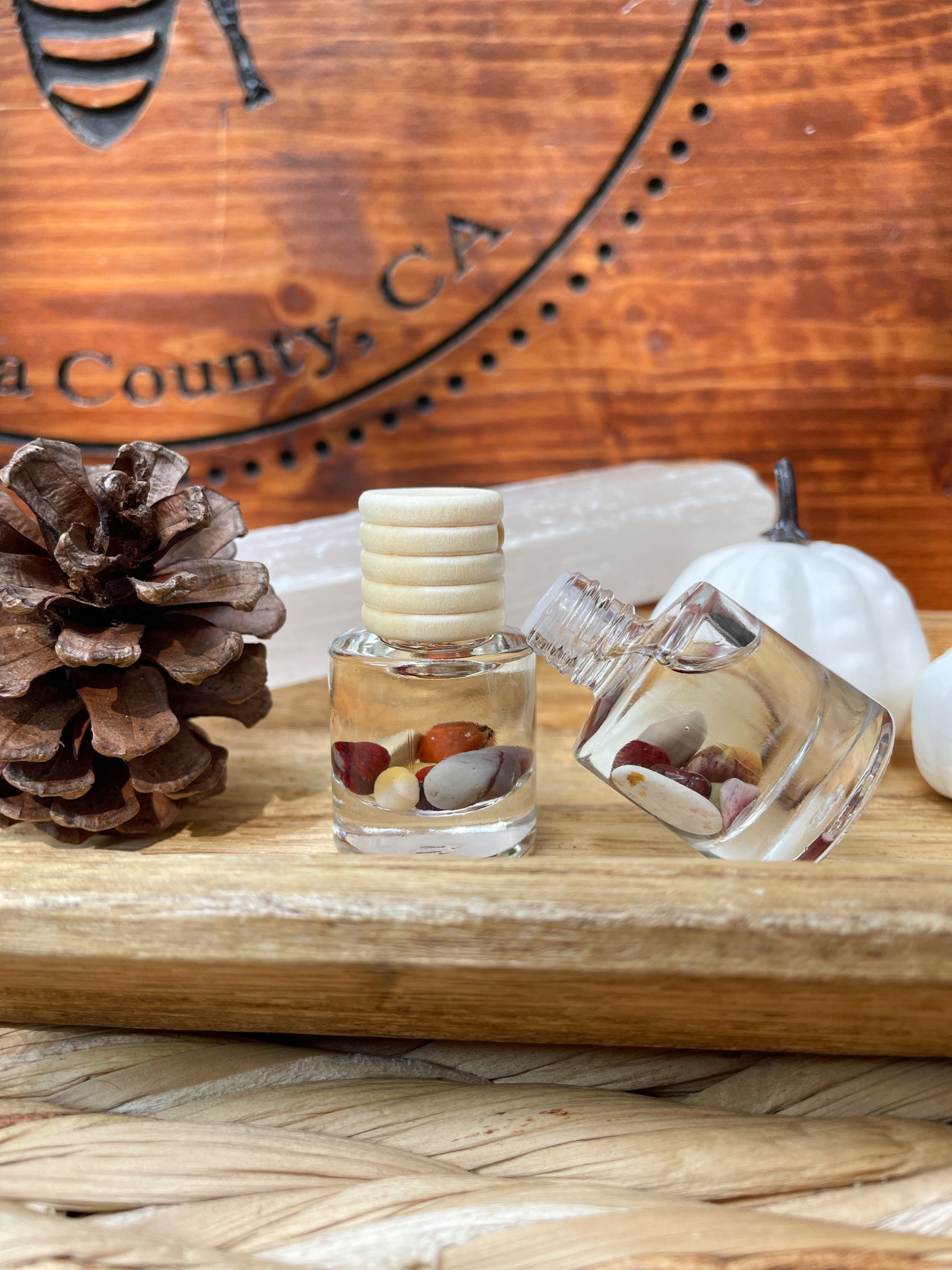 Honey Scented Tiger's Eye Crystal Infused Natural Car Freshener