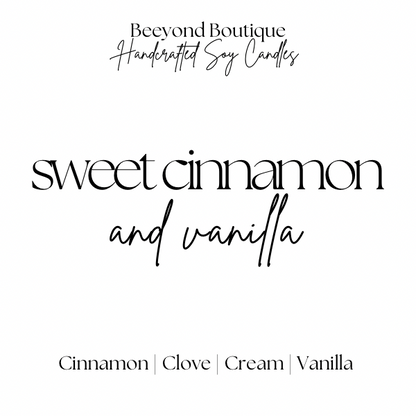 Sweet Cinnamon and Vanilla 10 OZ. Luxury Soy Candle