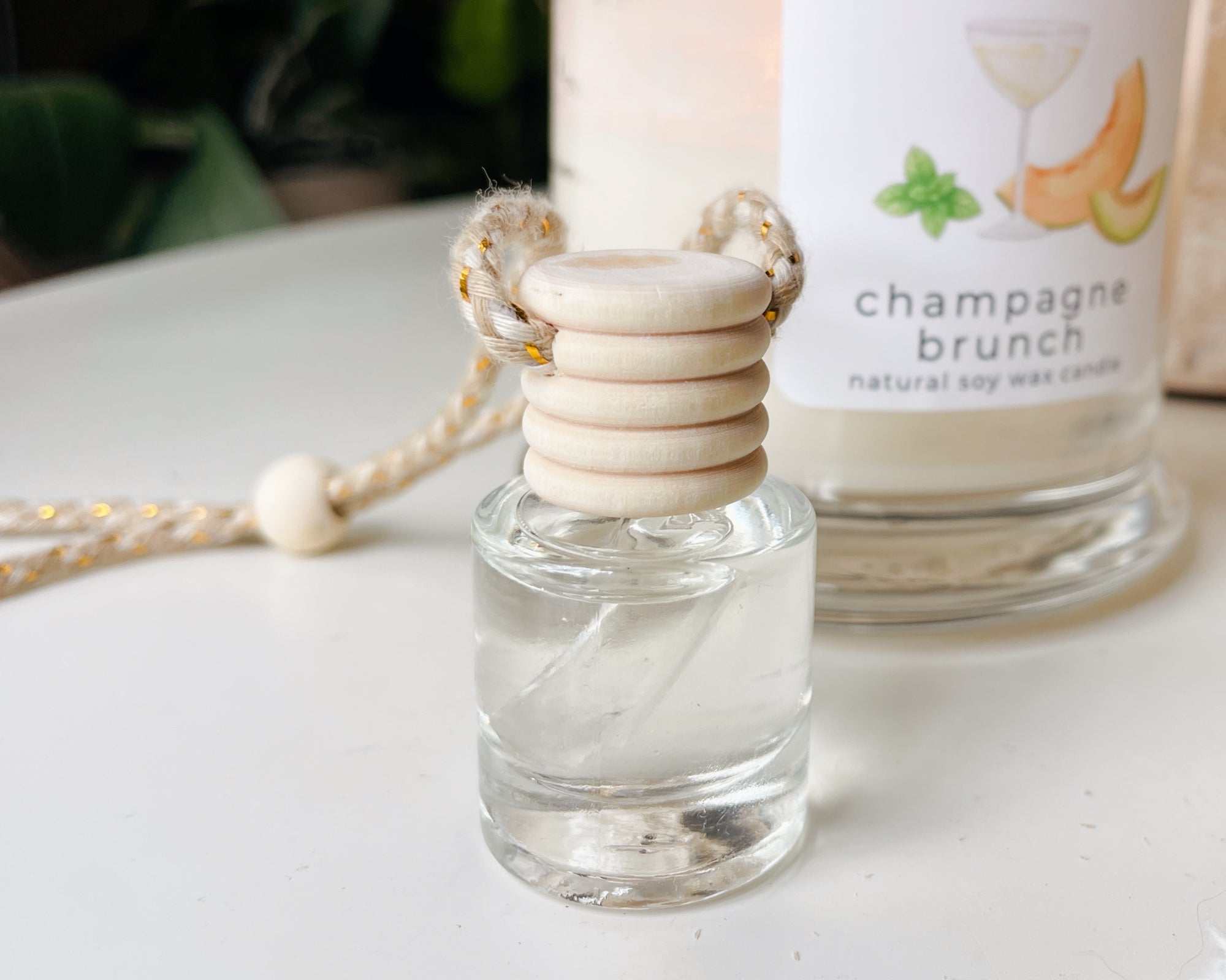 Champagne Brunch Crystal Infused Natural Car Freshener + Oil Diffuser