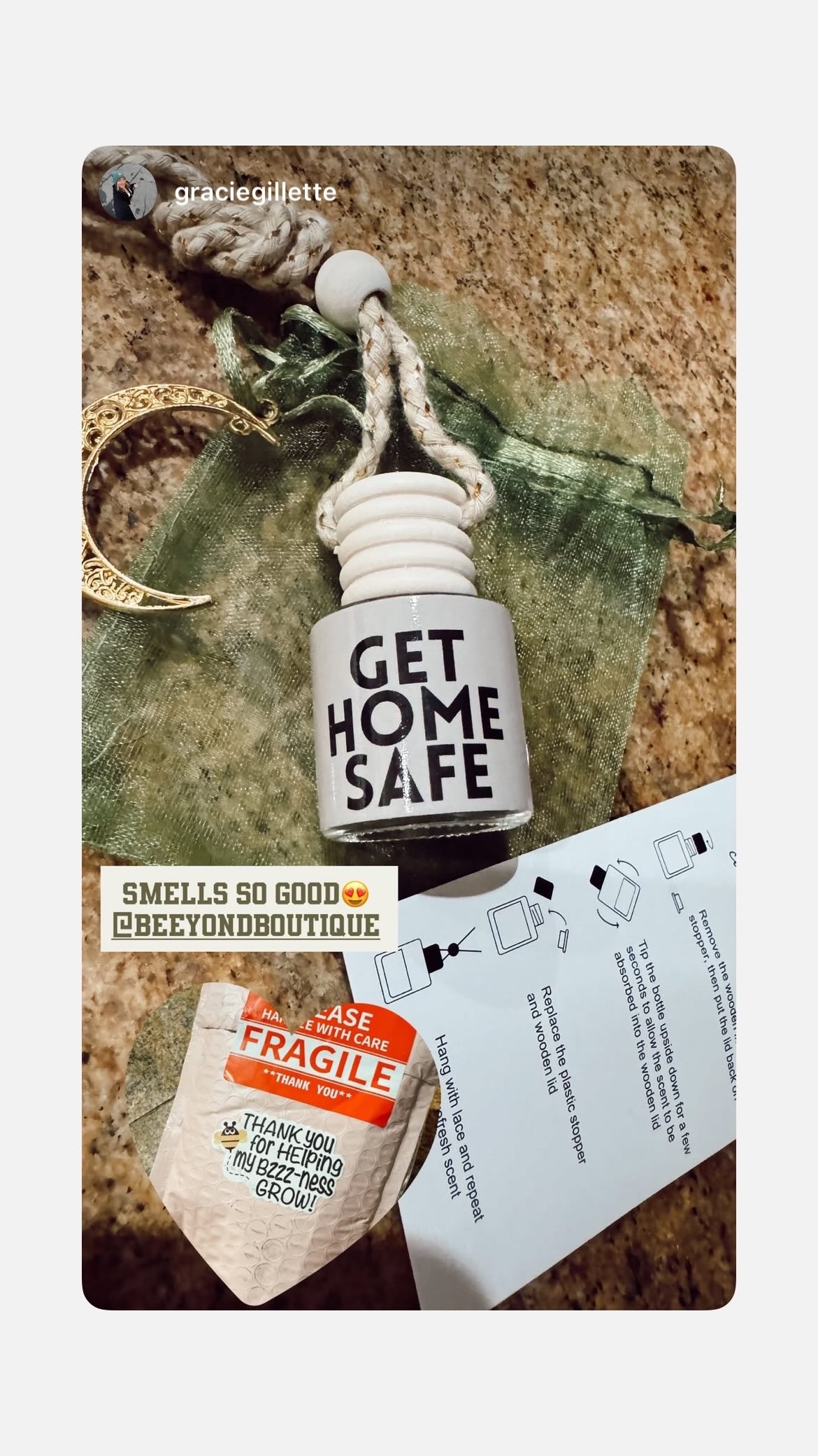 "Get Home Safe" Orchid & Sandalwood Car Freshener