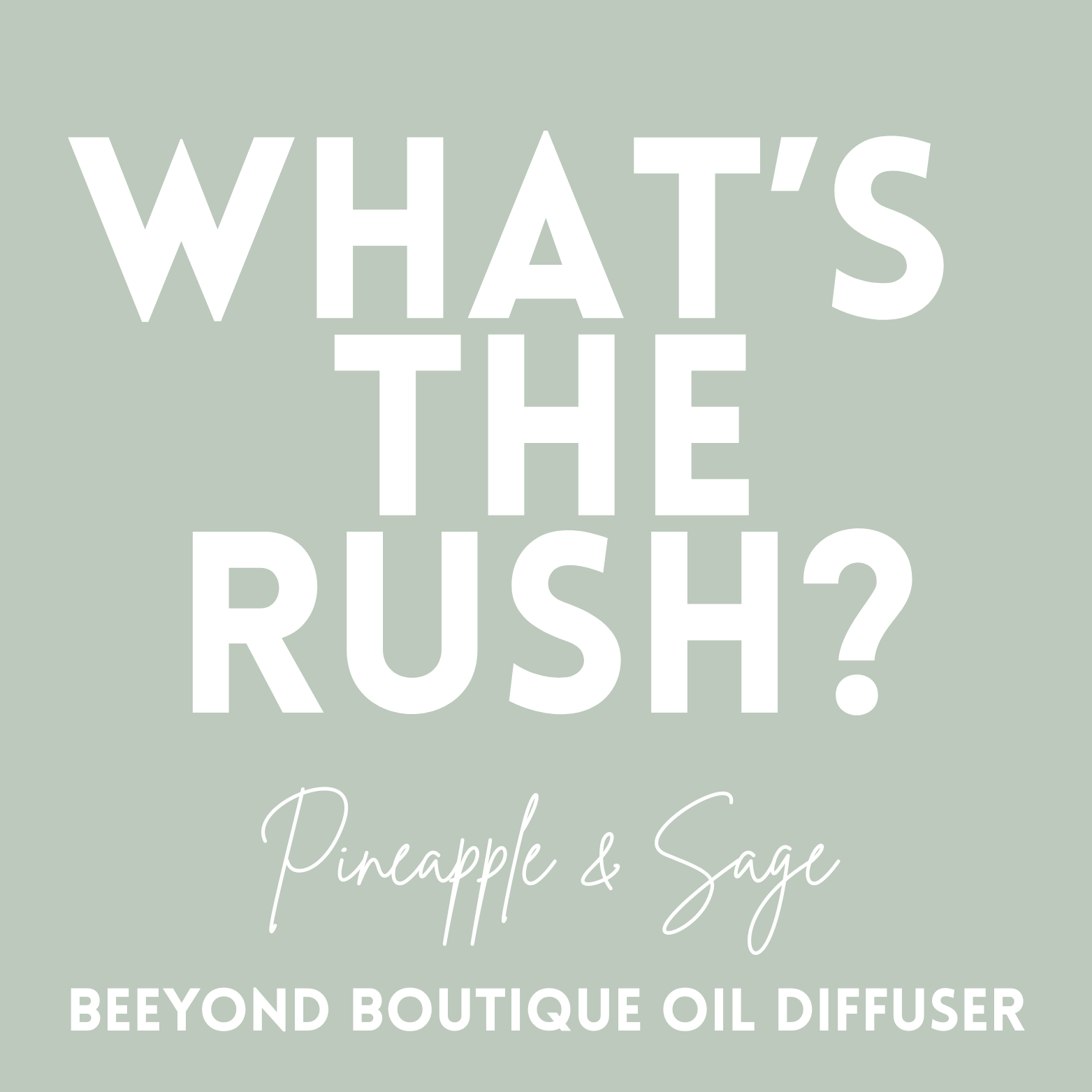 "What's the Rush?" Pineapple & Sage Scented Car Diffuser