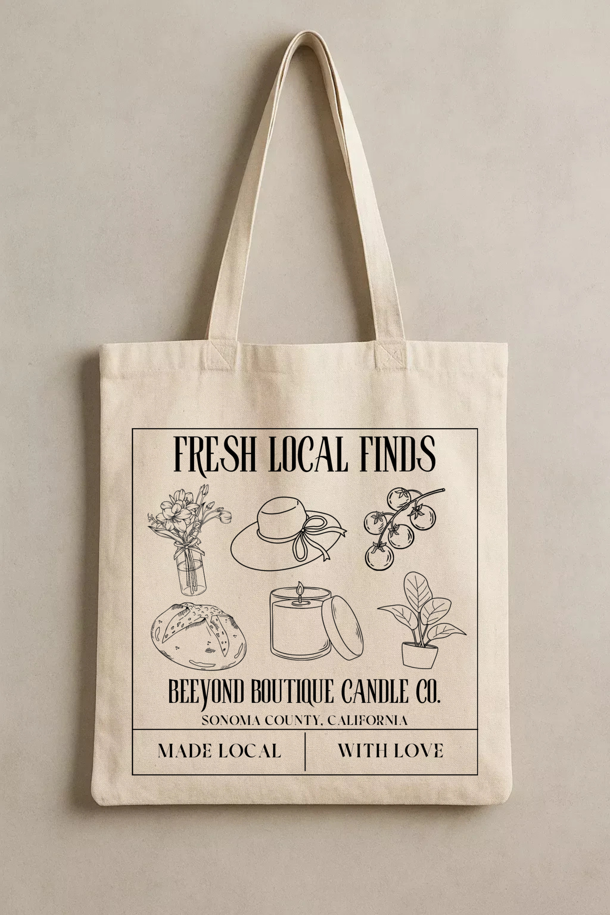 PRE-ORDER "Fresh Local Finds" Custom Cotton Tote Bag